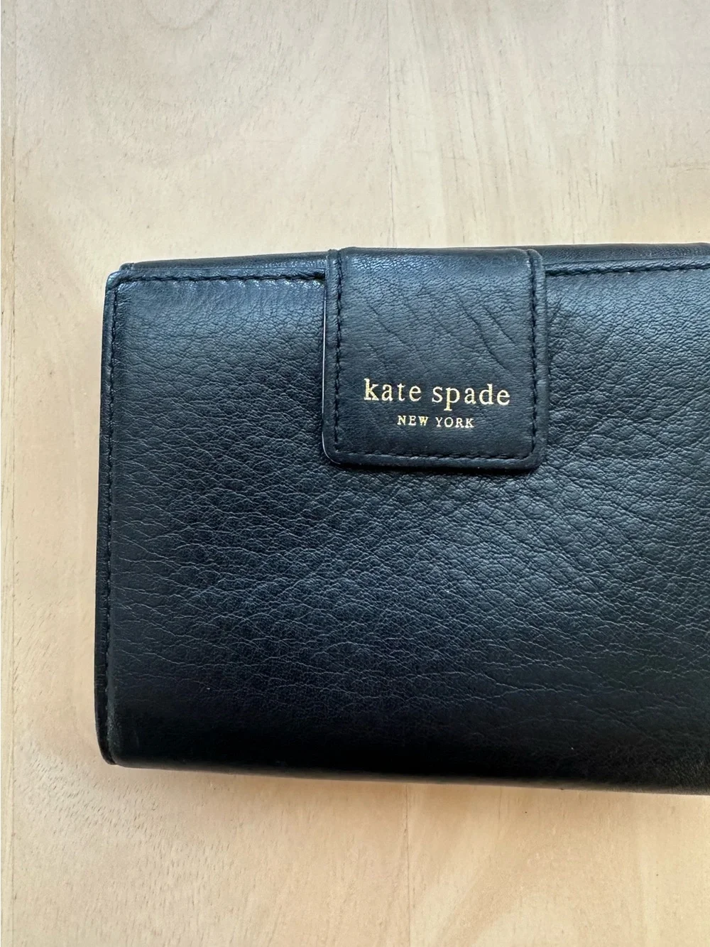 Kate Spade Tri-Fold Pebble Leather Turnlock Small Wallet